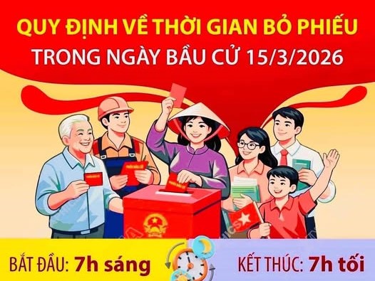 Quy định về thời gian bỏ phiếu trong ngày bầu cử 15/3/2026
