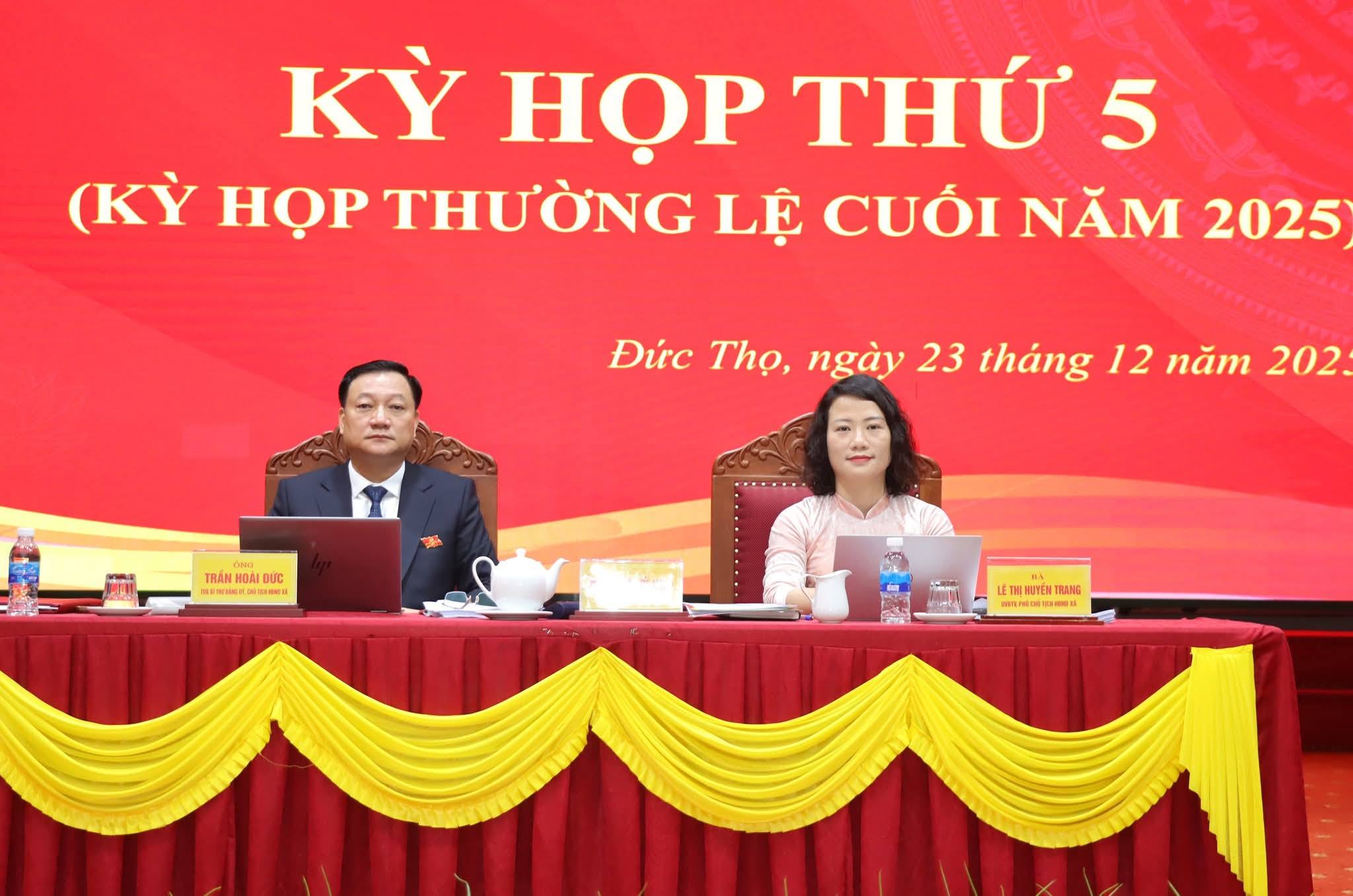 Khai mạc Kỳ họp thứ 5 HĐND xã Đức Thọ khóa I, nhiệm kỳ 2021 - 2026