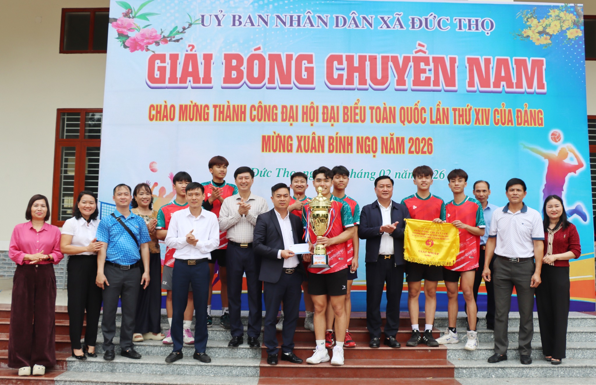 Thôn Châu Trinh vô địch giải bóng chuyền Nam toàn xã năm 2026