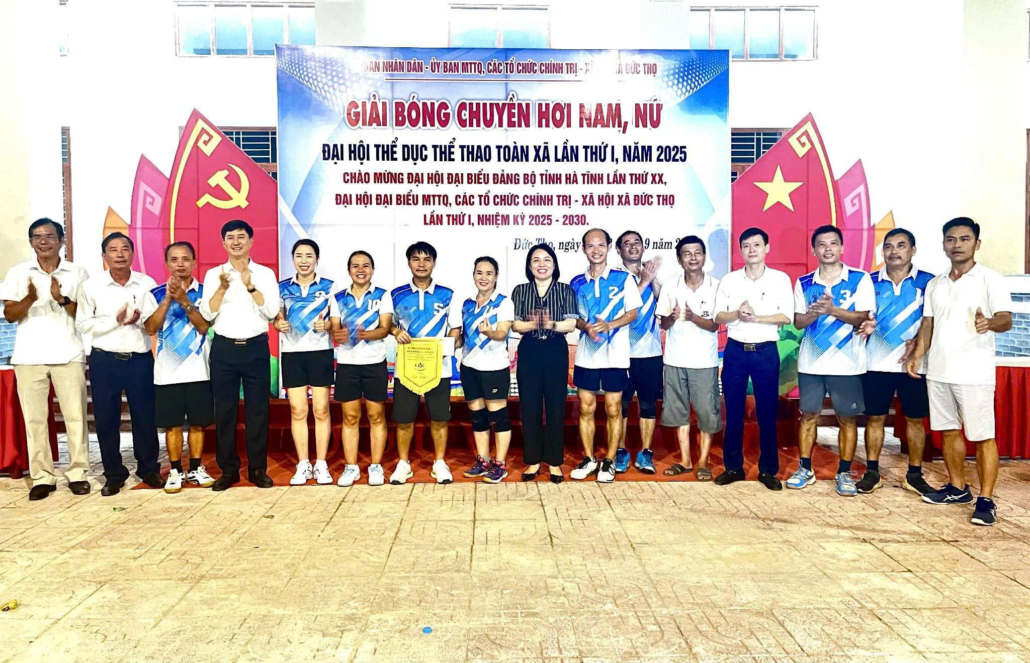 Kết quả giải bóng chuyền hơi nam nữ chào mừng Đại hội Đảng bộ tỉnh lần thứ XX nhiệm kỳ 2025 - 2030 của xã Đức Thọ