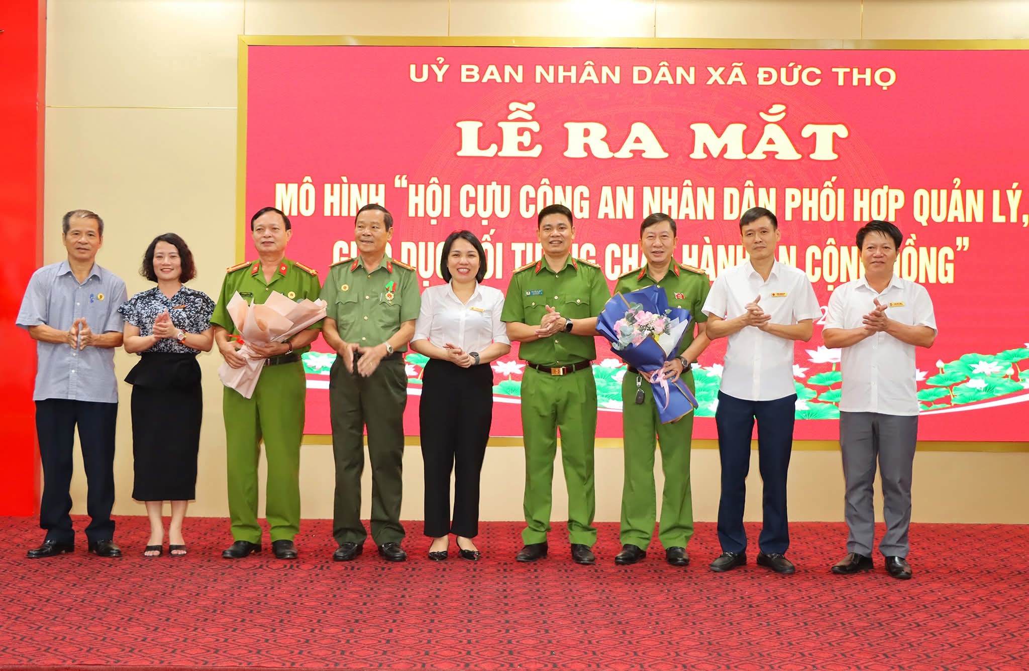  Xã Đức Thọ tổ chức lễ ra mắt hội cựu công an tham gia mô hình" Quản lý, giáo dục, giúp đỡ đối tượng tại cộng đồng”