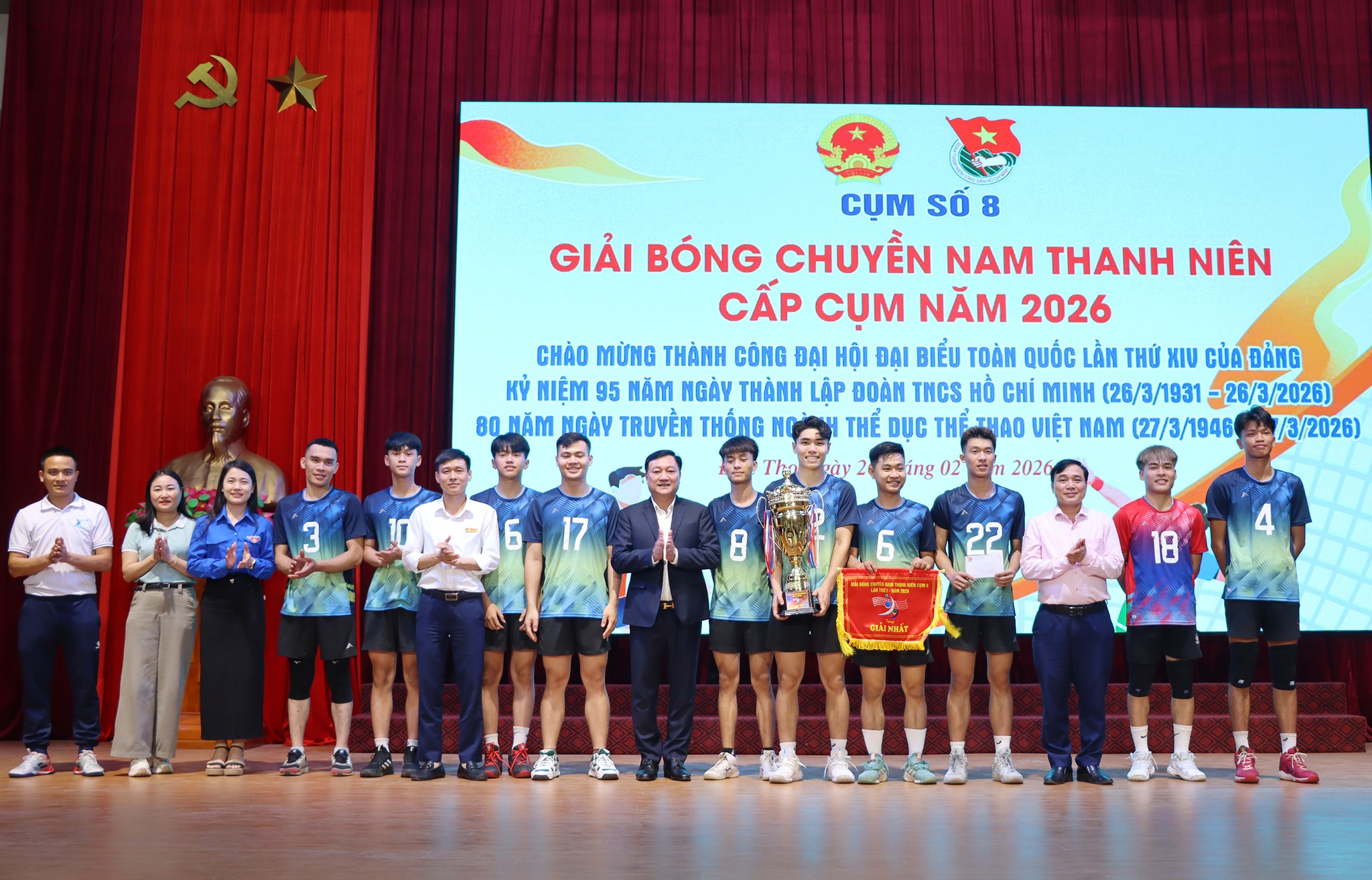 Xã Đức Thọ lên ngôi Vô địch giải bóng chuyền nam thanh niên toàn tỉnh cụm 8 năm 2026