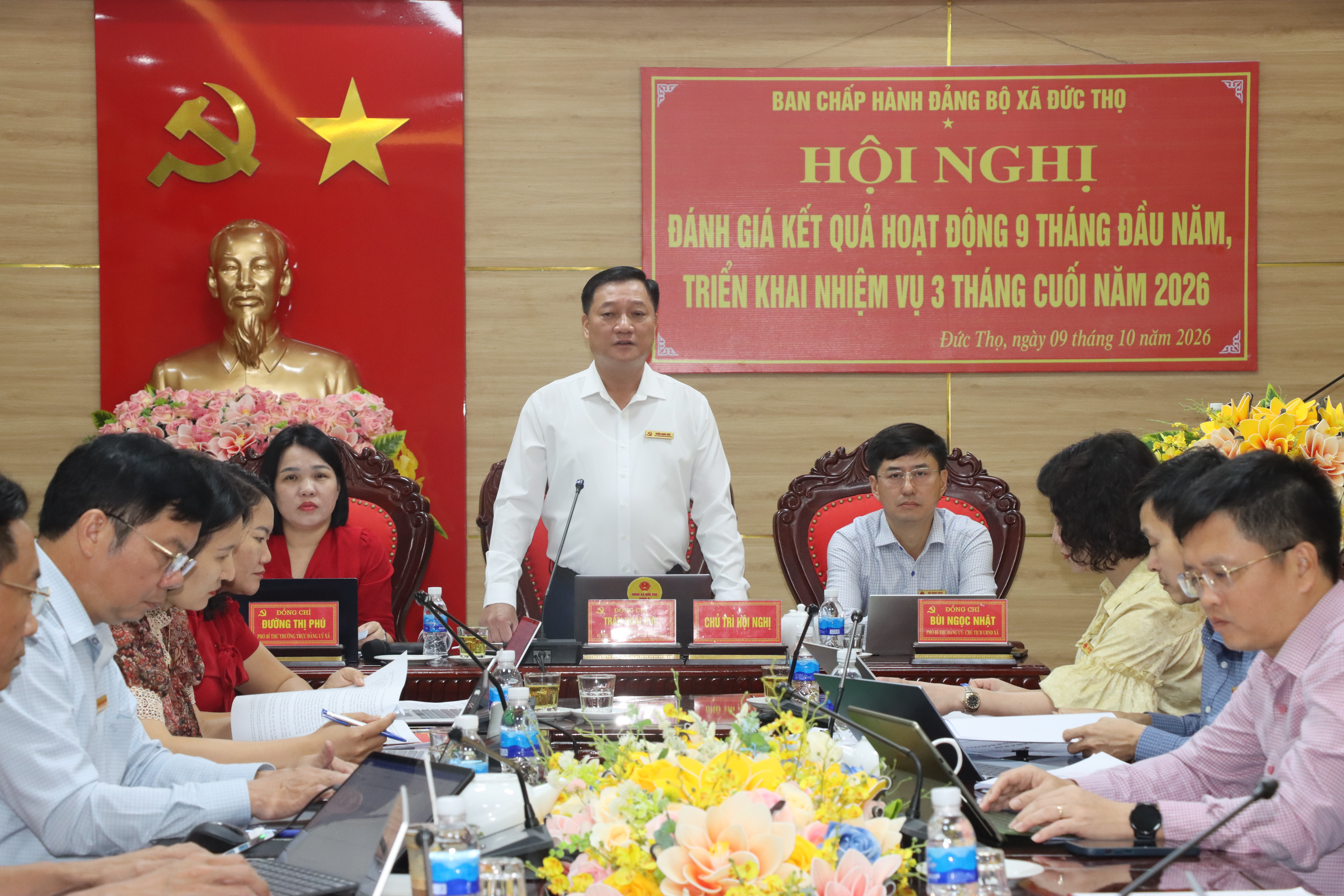 Đức Thọ: Ban Chấp hành Đảng bộ xã đánh giá kết quả thực hiện nhiệm vụ chính trị 9 tháng đầu năm, triển khai nhiệm vụ 3 tháng cuối năm 2026