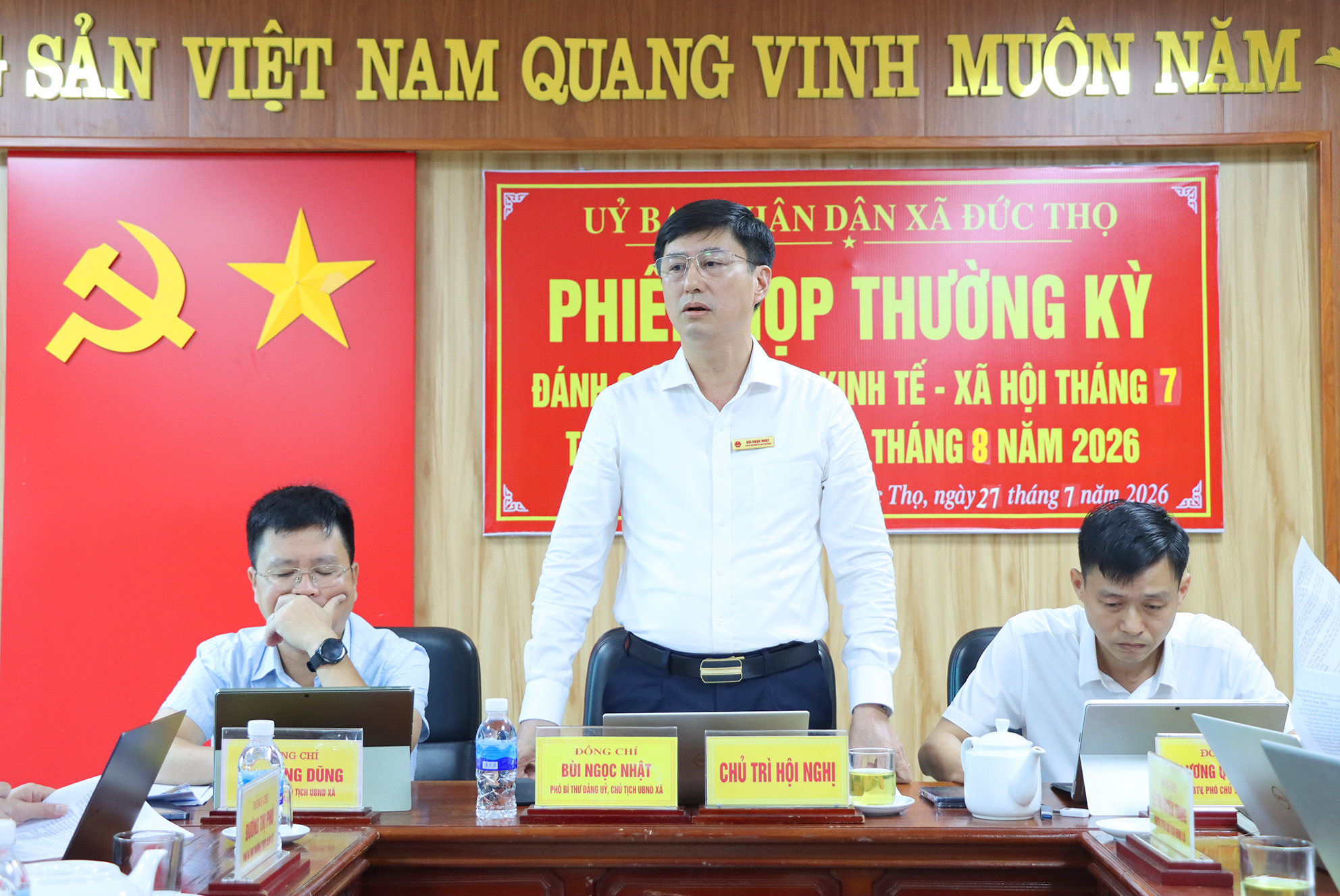 Xã Đức Thọ đánh giá kết quả phát triển kinh tế - xã hội tháng 7, triển khai nhiệm vụ trọng tâm tháng 8