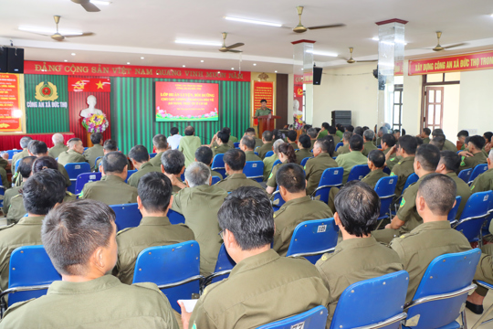 Công an Đức Thọ: Bồi dưỡng nghiệp vụ cho 130 thành viên lực lượng bảo vệ an ninh, trật tự ở cơ sở.