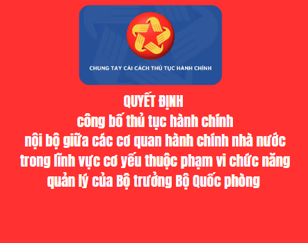 Về việc công bố thủ tục hành chính nội bộ giữa các cơ quan hành chính nhà nước trong lĩnh vực cơ yếu thuộc phạm vi chức năng quản lý của Bộ trưởng Bộ Quốc phòng