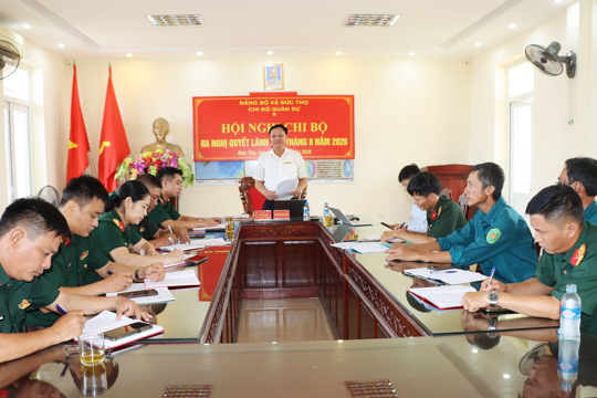 Chi bộ Quân sự ra nghị quyết lãnh đạo thực hiện nhiệm vụ tháng 8 năm 2026 
