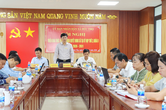 UBND xã Đức Thọ bàn giải pháp thực hiện các Nghị quyết của Kỳ họp thứ 2, HĐND xã khóa II.