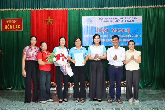 Chi hội Phụ nữ thôn Hòa Lạc ra mắt Ban Chấp hành, kiện toàn các câu lạc bộ