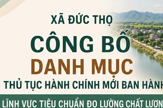 UBND tỉnh Hà Tĩnh ban hành Quyết định công bố Danh mục thủ tục hành chính mới trong lĩnh vực Tiêu chuẩn Đo lường Chất lượng