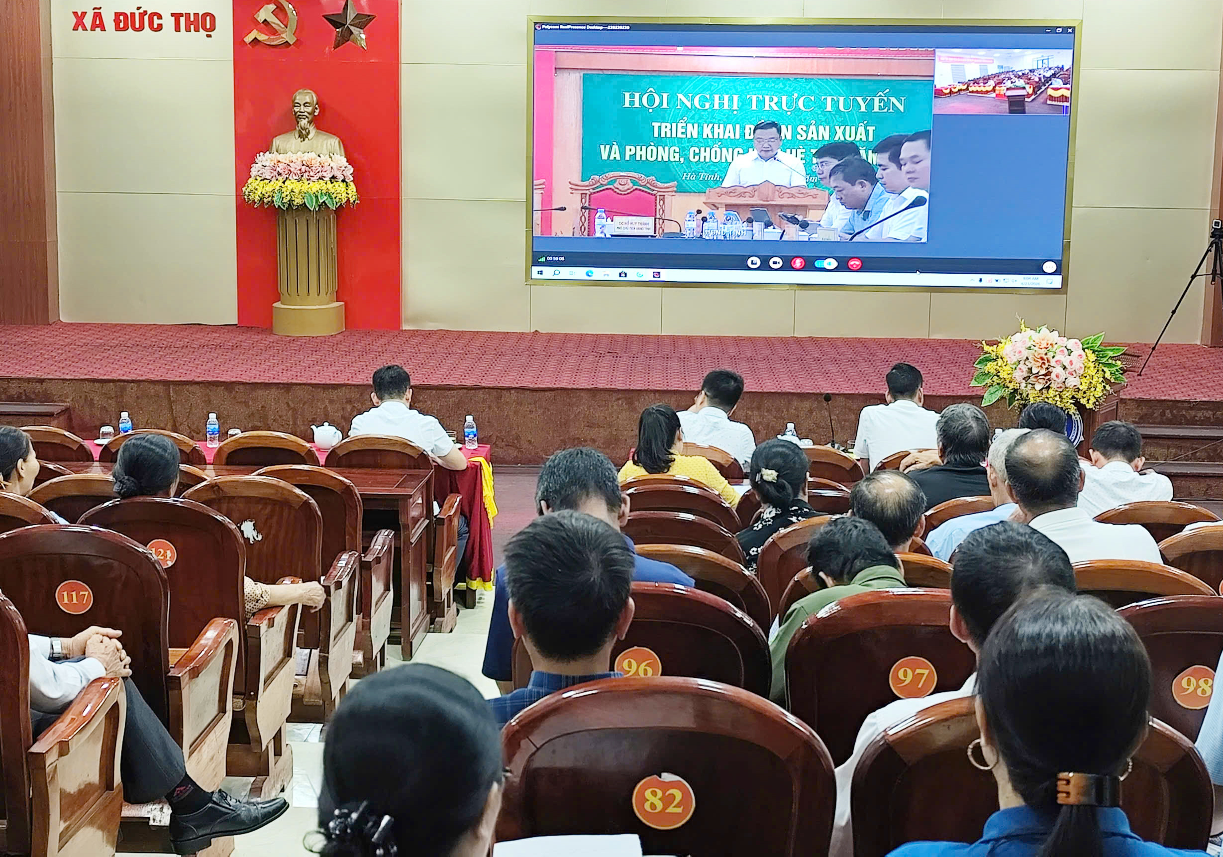 Xã Đức Thọ: Tham gia hội nghị trực tuyến triển khai Đề án sản xuất vụ Hè Thu 2026 và phương án chống hạn.